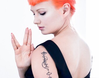 Live Long and Prosper Vulcan Calligraphy Temporary Tattoo