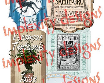 Magical Apothecary Potion Bottle Labels (Set #3) PNG Downloads