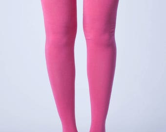 Solid Pink Thigh High Socks