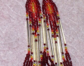 Native American Beaded Chandelier Earrings