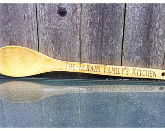 Personalized bamboo spoon set