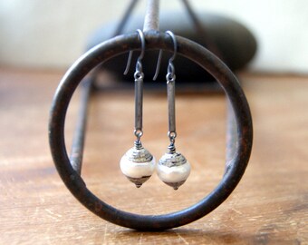 Tibetan Pearl Earrings - June birthstone