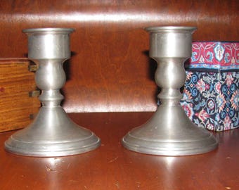 Vintage pewter candleholders by Web Silver Company