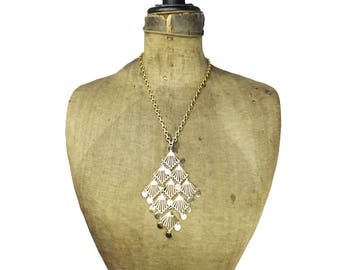 Collier or vintage, collier grand pendentif or, Chunky gland d’or collier, Collier or Chunky, collier pompon chaîne en or