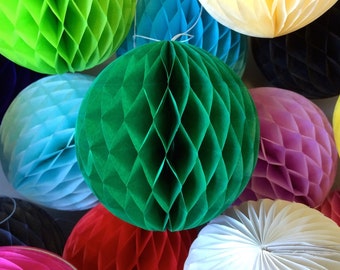 Green 10 Inch Honeycomb Tissue Paper Balls - Paper Party Decor Decoration Supplies