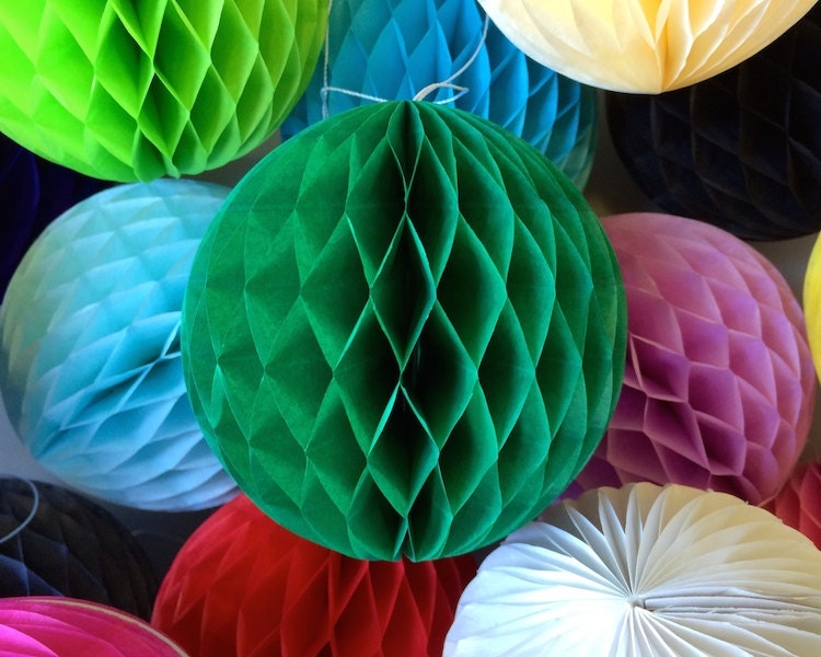 Green 4 Inch Tissue Paper Balls Paper Party Decor