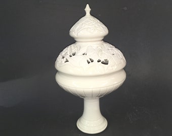 Vase on Pedestal with Carved Lid