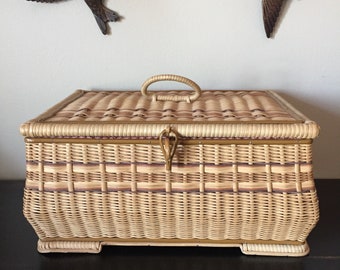 German Sewing Basket, Vintage Sewing Basket, Craft Storage, Vintage Home Decor