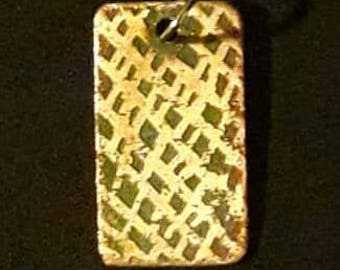 Copper Hatch Etched Necklace