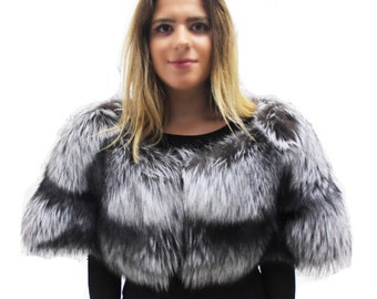 Silver Fox Fur Stole / Shawl / Capelet