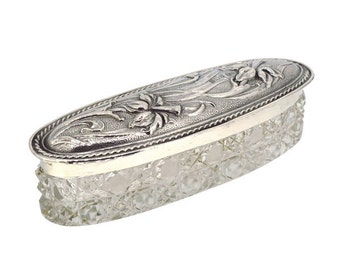 Vintage Glass Dressing Table Container