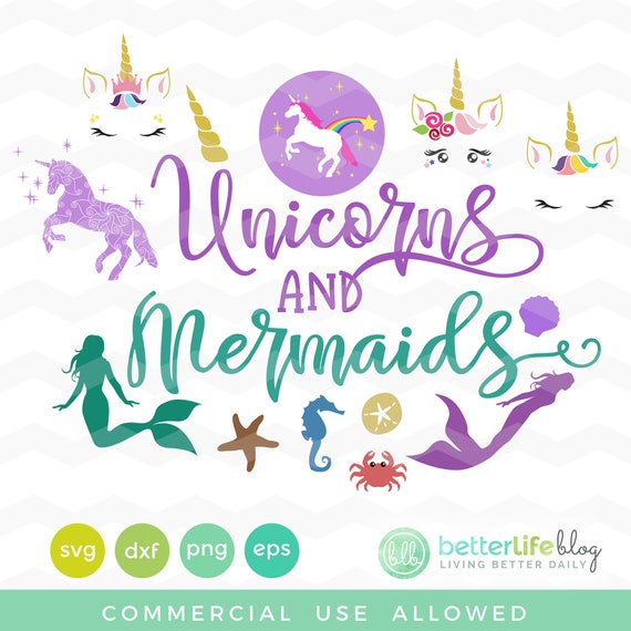 Download Unicorns and Mermaids SVG Bundle Unicorn Face SVG Cut