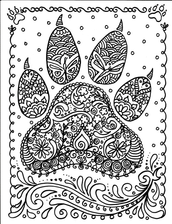 INSTANT Download Dog Paw Print You be the Artist Dog