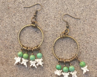 Jade Rattlesnake Vertebrae Earrings