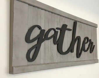 Farmhouse Decor, Shutter Wall Decor, Gather Sign, Farmhouse sign, Farmhouse Shutters