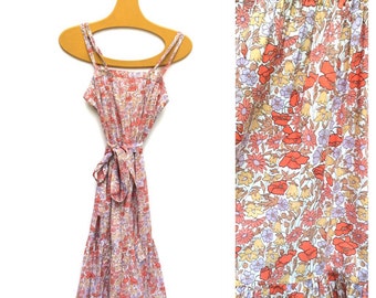 Liberty of London Poppies Dress XXS 1970 s French Vintage