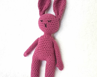 Handmade Crochet Sleepy Purple Bunny Rabbit