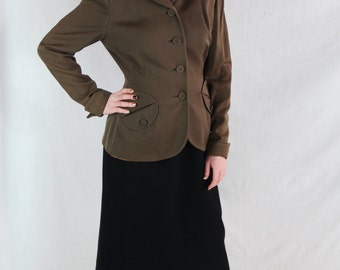 40s Jacket, Hyde Park Drum, Art Deco, Nipped Waist, 1940s