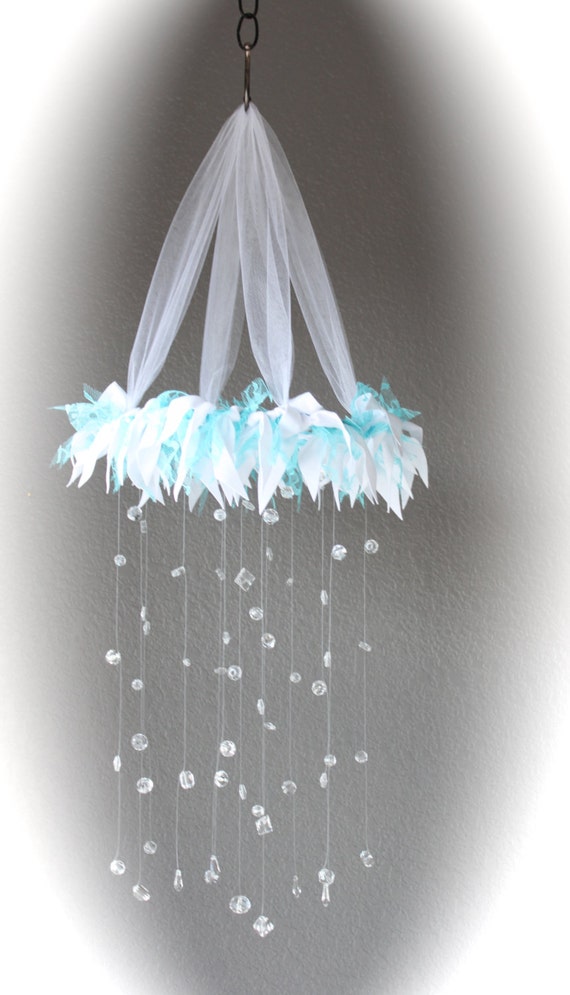 Shabby Chic Baby Mobile / Turquoise Baby Mobile / Fairy Mobile