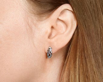 Vintage earrings vintage silver earrings Vintage sterling silver earrings Minimalist earrings dainty earrings small earrings geometric