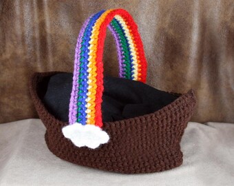 Noah's Ark Carry Bag - crochet, carry bag with rainbow strap