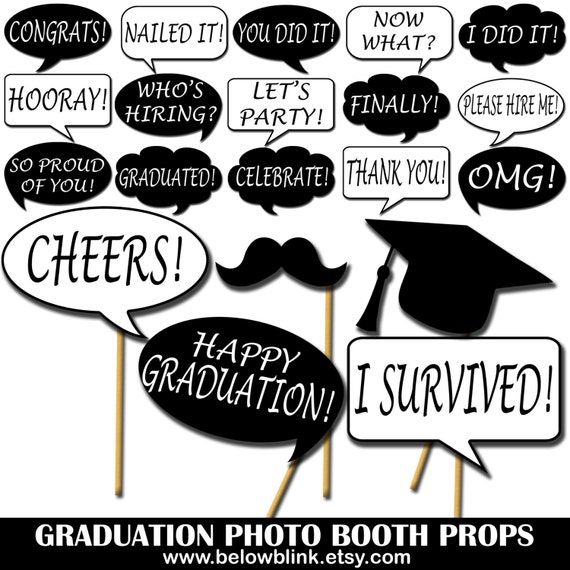 caption graduation congratulation Booth Photo Props Graduation Printable Photo Speech Props