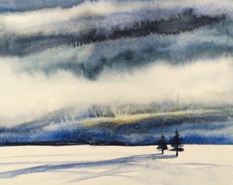 Cloud painting, Snow painting, Winter landscape, Winter painting, Snowscape, snow, Wilderness, Stormy skies, storm clouds
