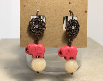 Cute Pink Elephants on a Rose Ball