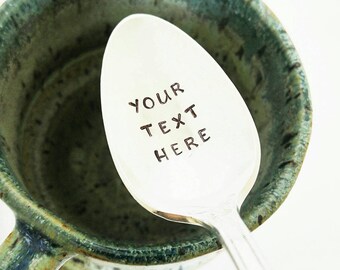 Customized Spoon / Personalized Spoon / Create your own / Best Seller / Design your Own / Hand Stamped Serving Spoon / Engraved Spoon