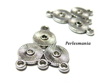 Supplies for jewelry: 4 multiconnecteurs triple heart P10684Y VA