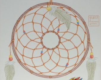 Indian dreamcatcher - handmade mandala (30x30cm)
