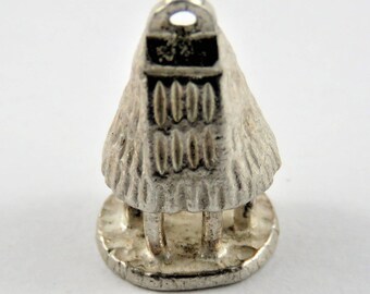 Thatched Roof Pavilion Sterling Silver Charm or Pendant.