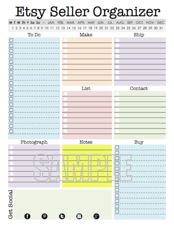 Etsy Seller Organizer EDITABLE Etsy shop owner seller