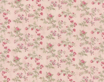Pink Floral Fabric, 3 Sisters Favorites Moda 3770 12 Ballet Slipper, Cottage Chic Fabric, Pink Roses Quilt Fabric, Cotton