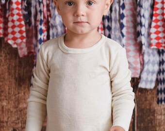 Merino wool and silk long sleeves T-shirt for Kids