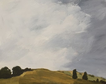 Landscape painting 9x12 pamela munger storm clouds small landscape decor