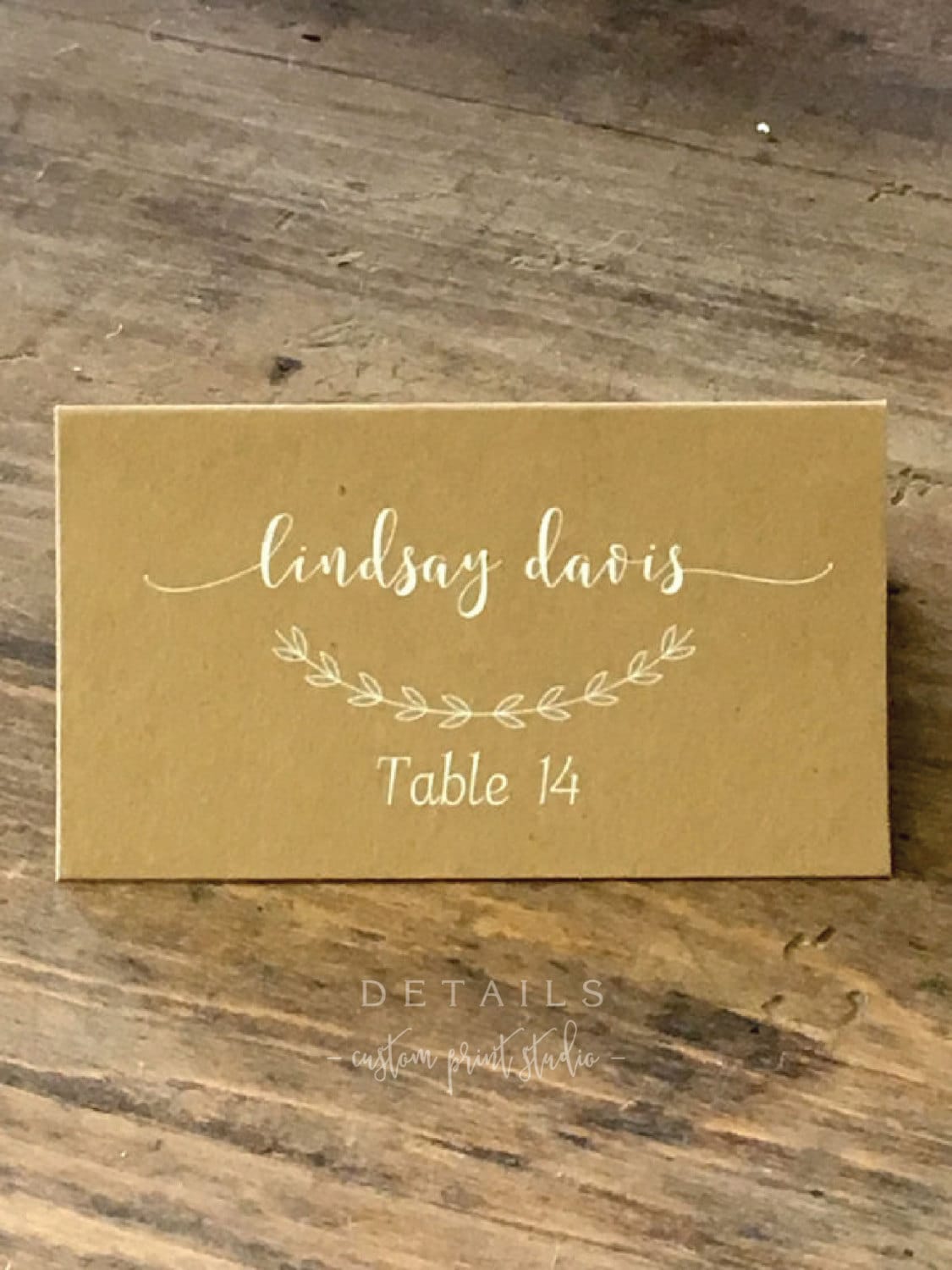 Wedding Place Cards Simple Elegant Printed Placecards Table