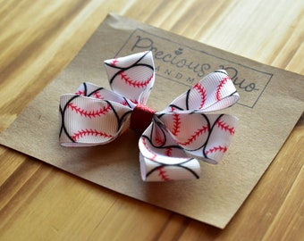 Baseball Ribbon Bow
