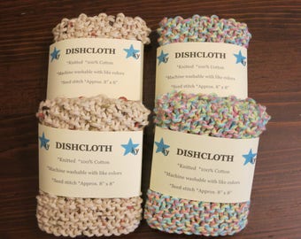Handmade Knitted Cotton Dishcloth