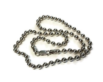 Vintage 21" Sterling Silver Made in Italy Ball Chain / Necklace