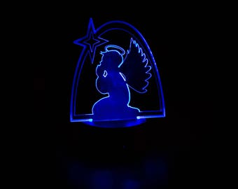 LED Angels, Angel, Praying Angel, Light Up, Angel Decor, Angels, Acrylic Angels, LED Praying Angel
