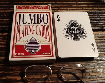 Jumbo Deck Of Cards Plastic Coated 5X3 1/2 inches (13x9)cm