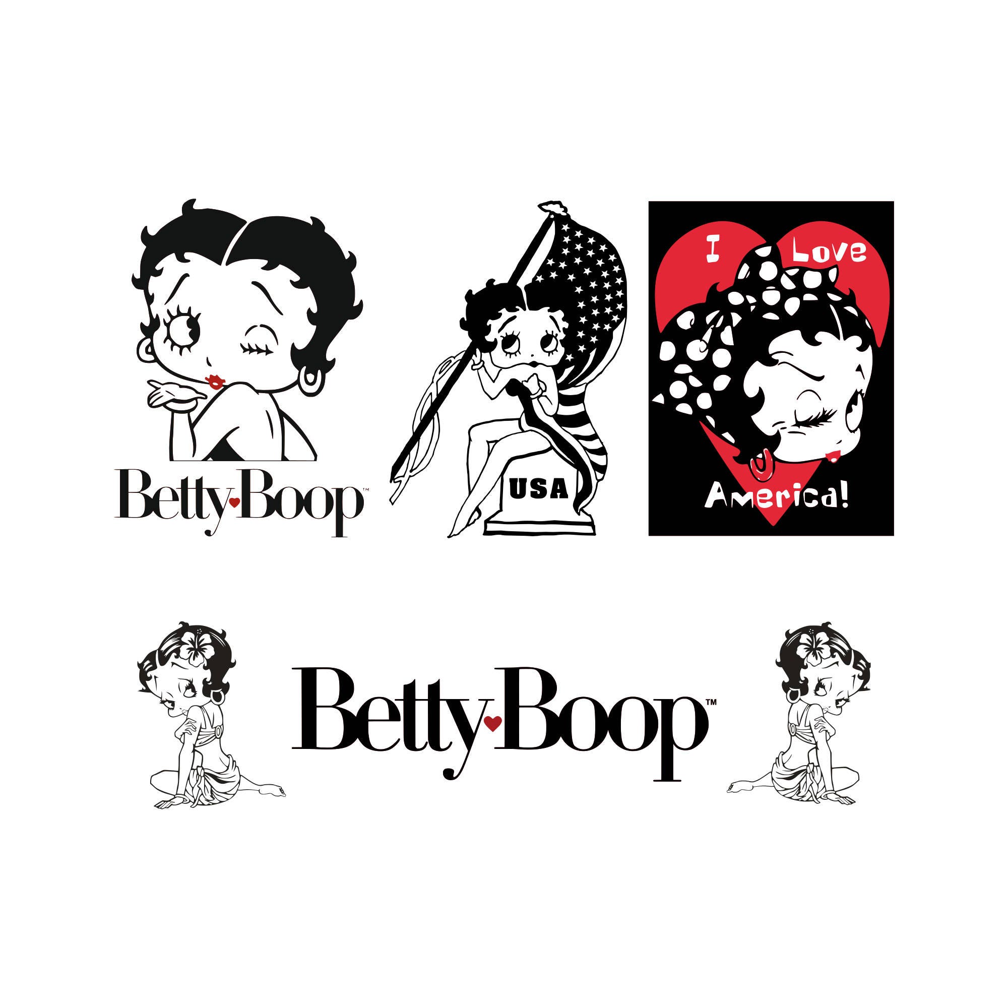 Download Betty Boop svg Cartoon svg American flag svg America svg