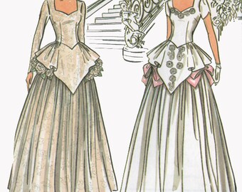 50s Retro Collection Bridal Gown Wedding Dress Sweetheart Neckline Teired Skirt Simplicity 8886 Uncut FF