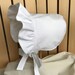 White Baby Bonnet, Country Bonnet, Cotton Baby Bonnet, Baby Hat, Baby Sun Bonnet, Summer Bonnet, Toddler Bonnet, Baby Hat, Handmade Bonnet