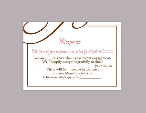 diy wedding rsvp template editable text word file download rsvp word template