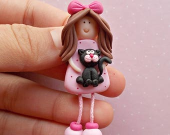 Black cat jewelry - Cat pin - Cute pin - I like cats - Cat lapel pin - Cat jewellery - Cat gifts - Cats lover gift - Mothers Day Gift