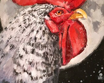 Chicken Head #9 - original painting by Andrew Daniel