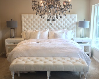 Extra Wide King Diamond Tufted Headboard and Legs Only King