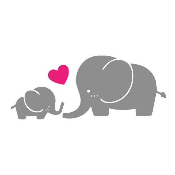Download Mamma and baby Elephant SVG